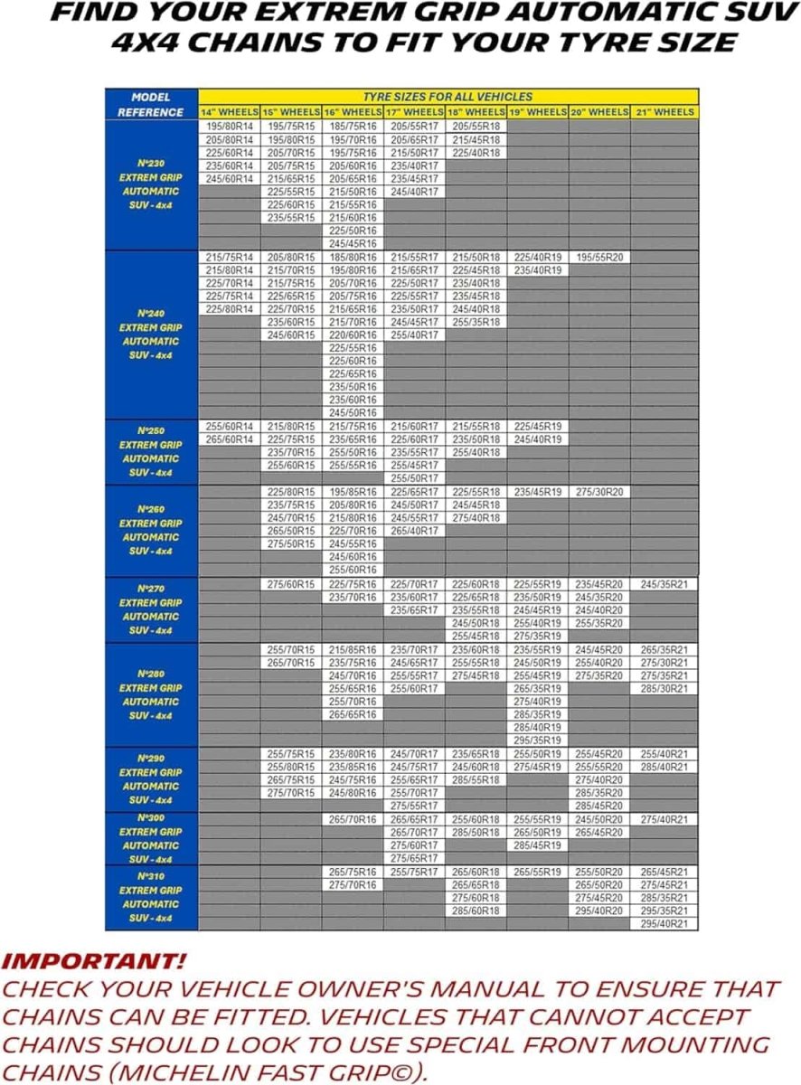 MICHELIN Snekæder - EXTREME GRIP SUV 280