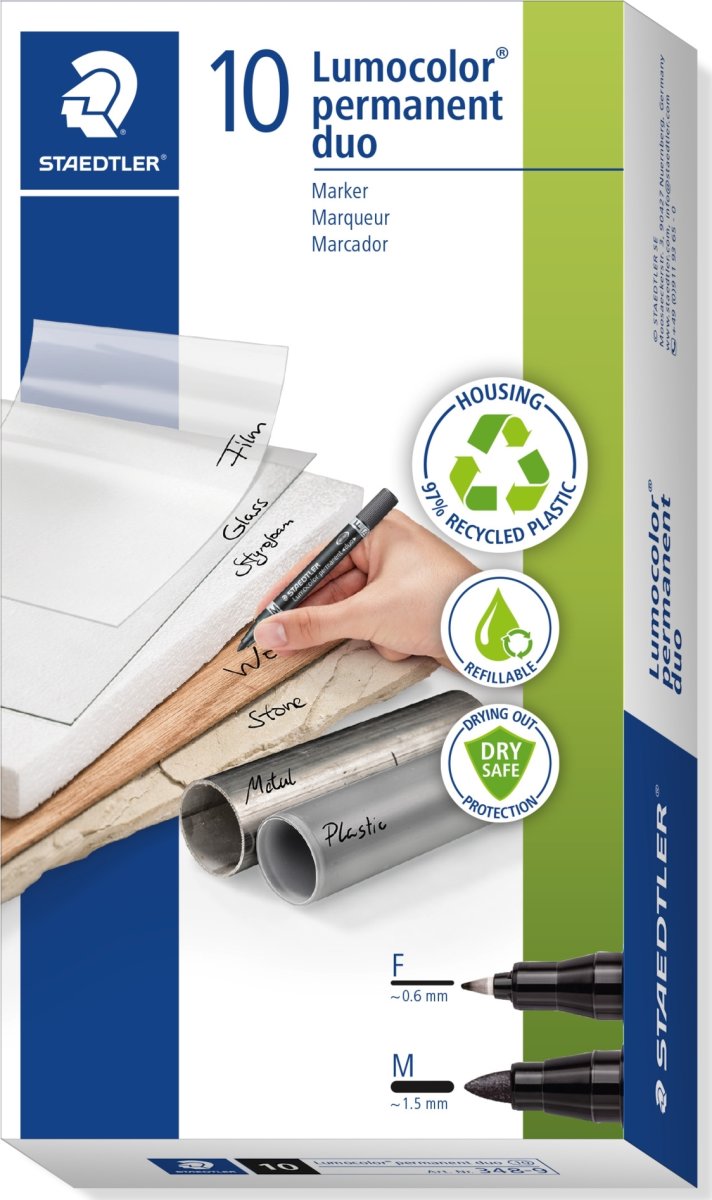Staedtler 348 Duo Permanent Marker | Sort