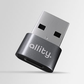 Allity ABA-101 OTG USB-C til USB-A adapter, grå