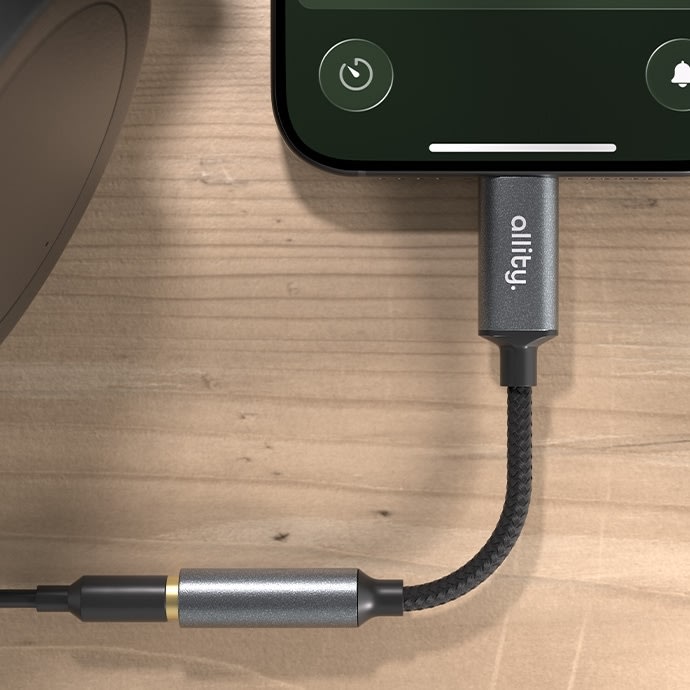 Allity ABA-200 USB-C til jack 3,5mm adapter, grå