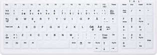 Contour medicinsk tastatur nordisk design, hvid