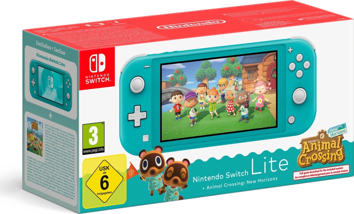 Nintendo Switch Lite Animal Crossing, 32GB, Turkis