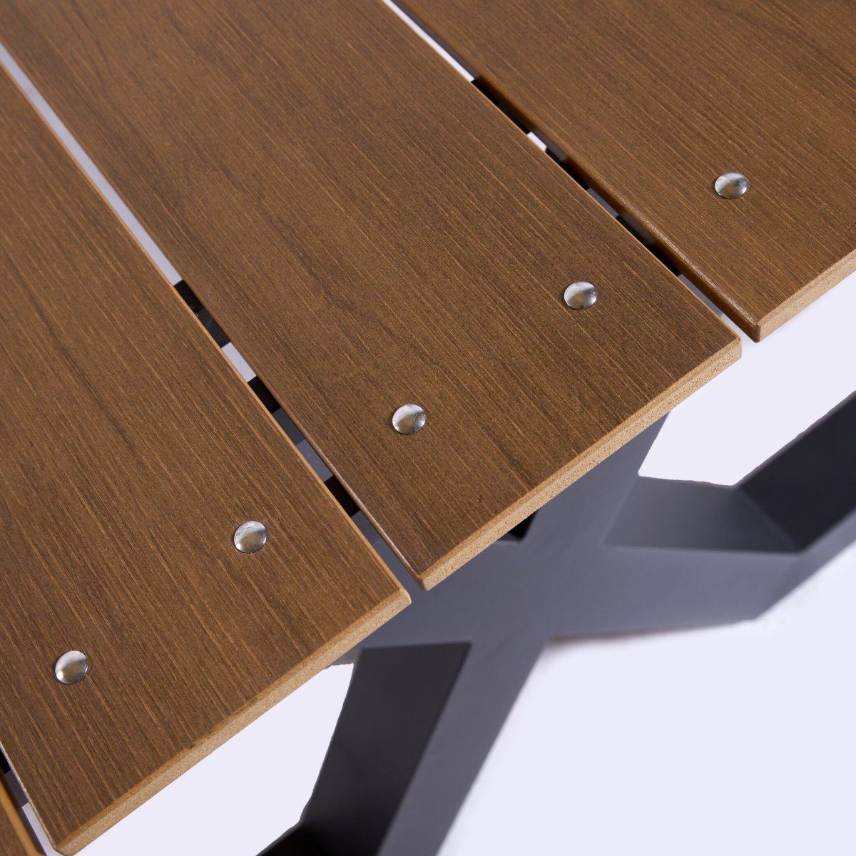 Bord-bænkesæt X-model, teak nonwood, alu stel