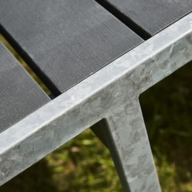 Bord-bænkesæt NJORD, antracitgrå nonwood, stålstel