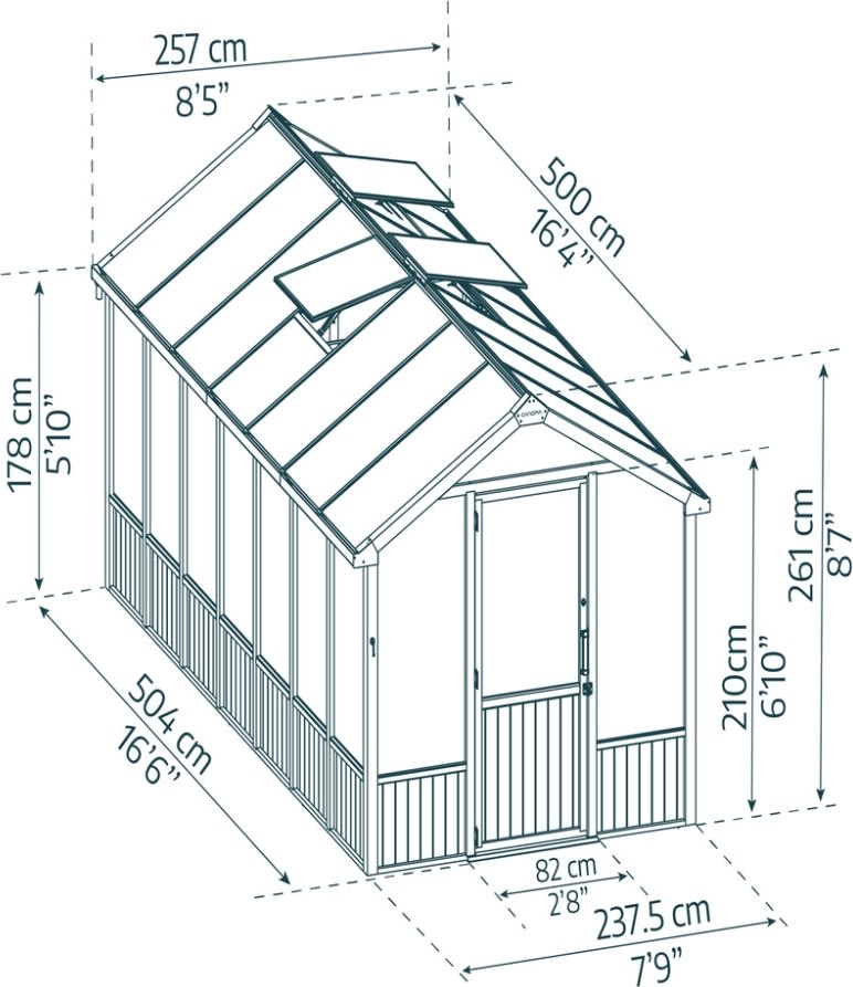 Palram Canopia Drivhus Natura, cedertræ, 12 m2