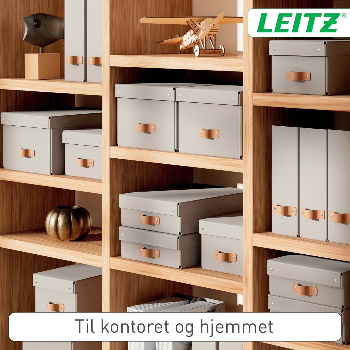 Leitz Puro Boks m. låg | M  | Beige | 2 stk.
