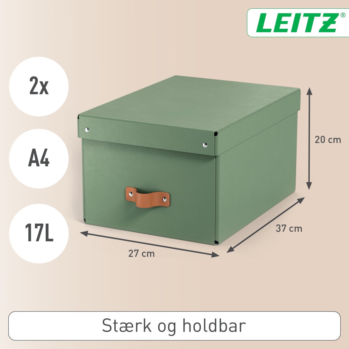 Leitz Puro Boks m. låg | M  | Grøn | 2 stk.