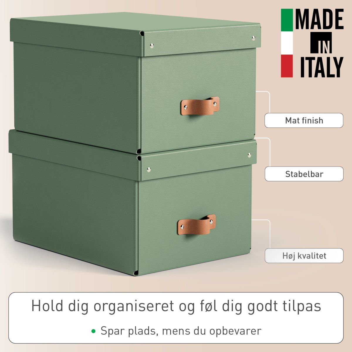 Leitz Puro Boks m. låg | M  | Grøn | 2 stk.