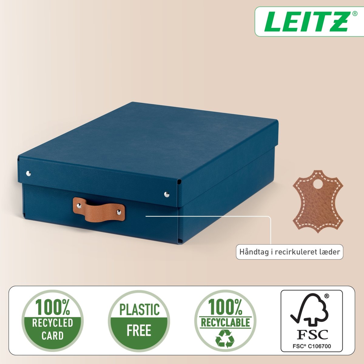 Leitz Puro Boks m. låg | M lav | Blå | 2 stk.