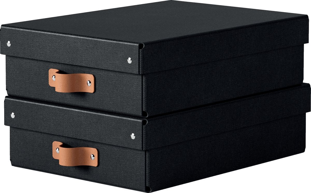 Leitz Puro Boks m. låg | M lav | Sort | 2 stk.