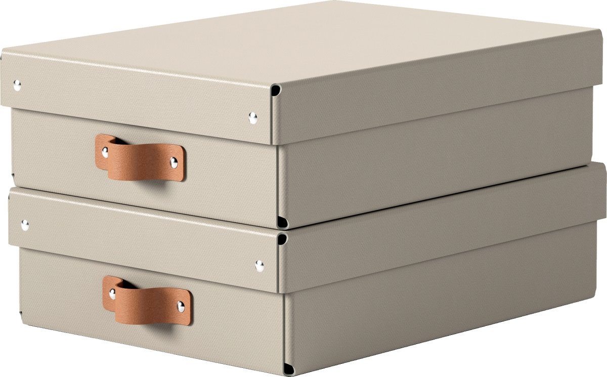 Leitz Puro Boks m. låg | M lav | Beige | 2 stk.