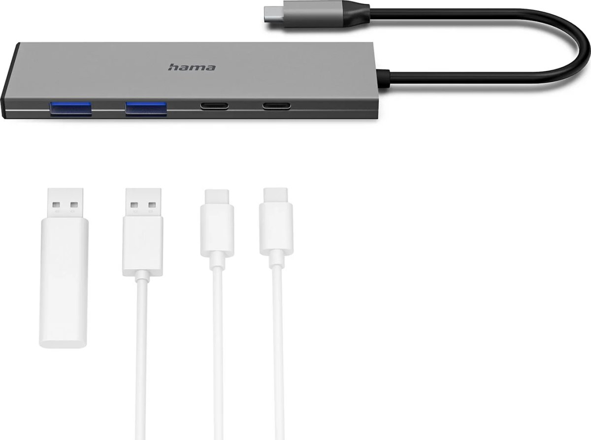 Hama USB-C Hub, USB 3.2 Gen2, 2 x USB-C, 2 x USB-A