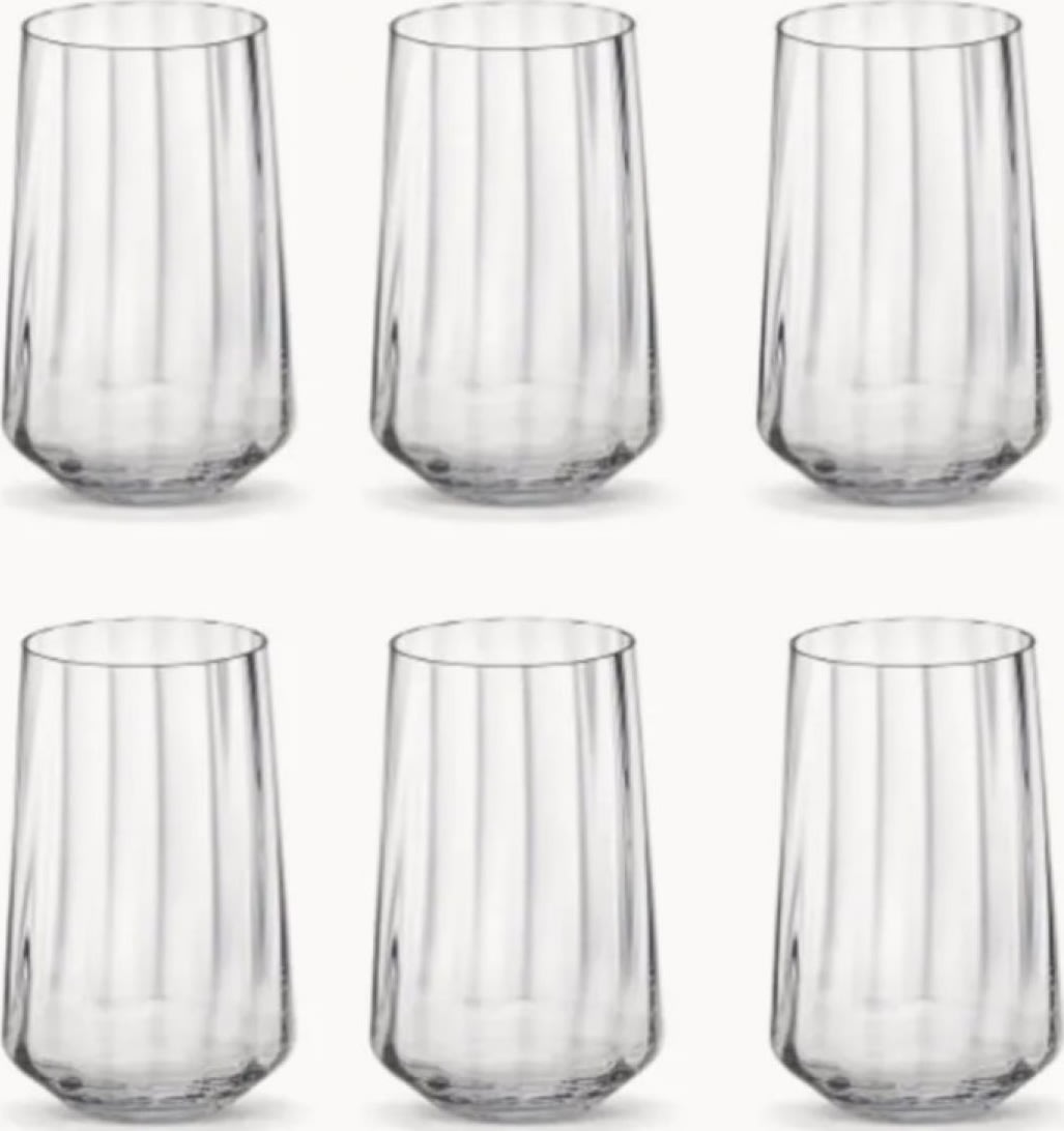 Georg Jensen Bernadotte Høje Vandglas, 38 cl, 6stk