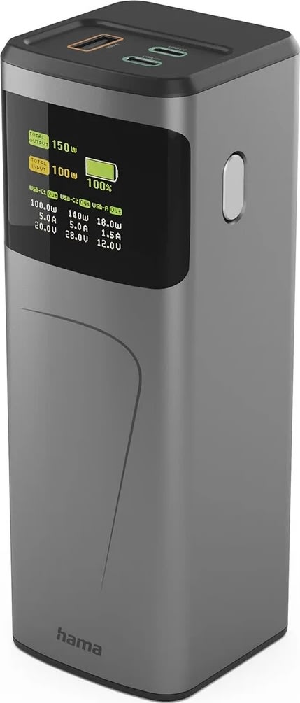 Hama 150W Powerbank, 24000mah, 2 x USB-C, 1x USB-A