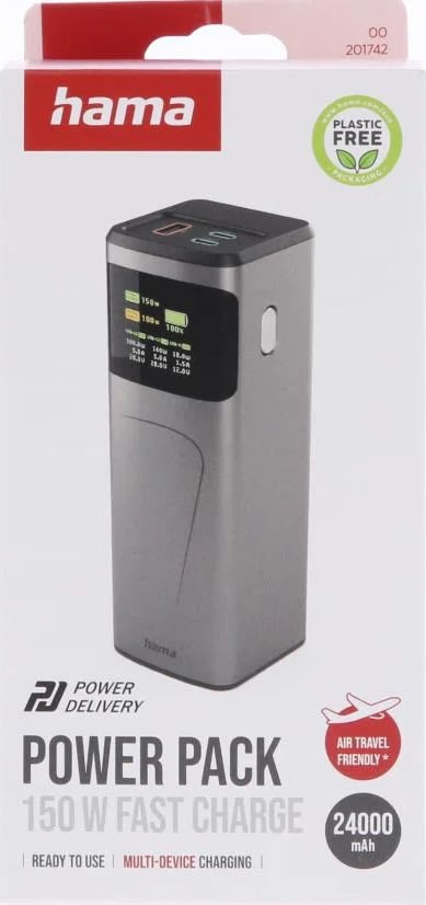 Hama 150W Powerbank, 24000mah, 2 x USB-C, 1x USB-A
