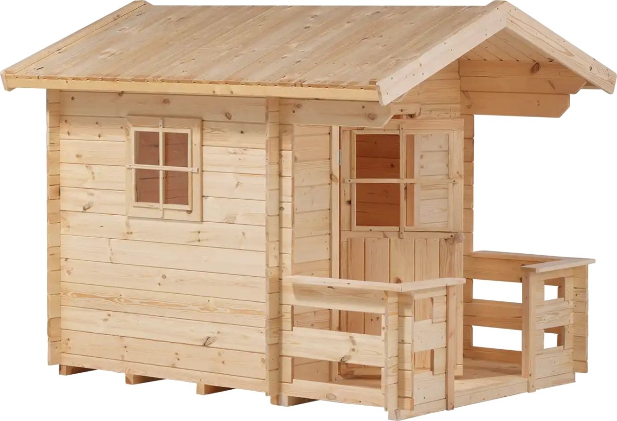 Plus Legehus m/terrasse inkl. tagpap, 134x134 cm.