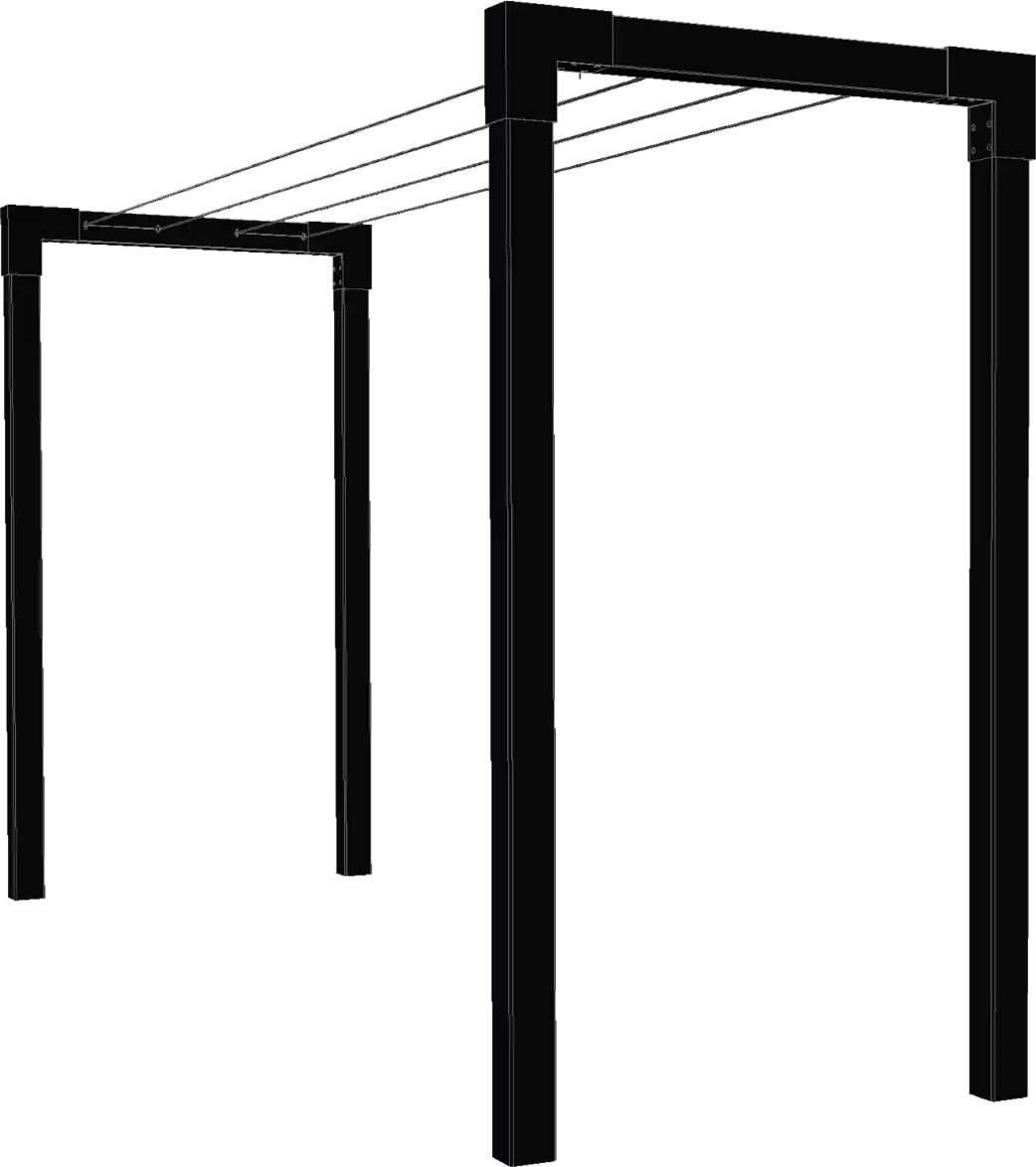 Plus Cubic 2 tørrestativ inkl. Snor/beslag, sort