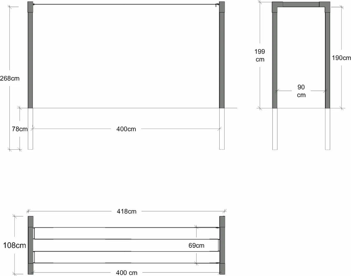 Plus Cubic 2 tørrestativ inkl. Snor/beslag, sort