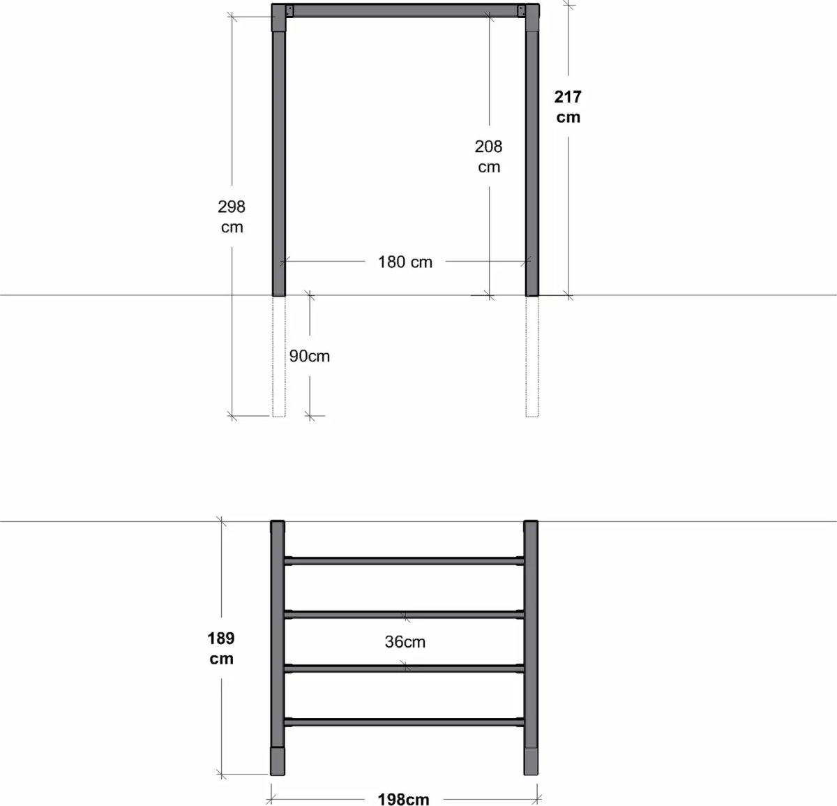 Plus Arcade Pergola model 3, 1 fag, sort/sort