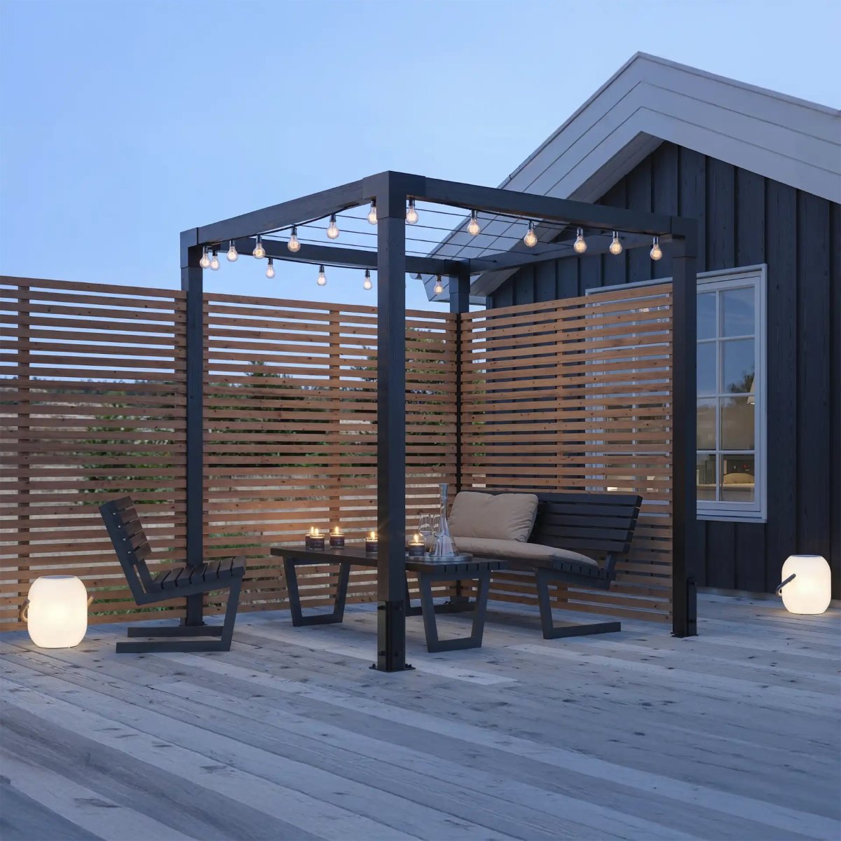 Plus Siesta Living Loungebænk, 150 cm, sort