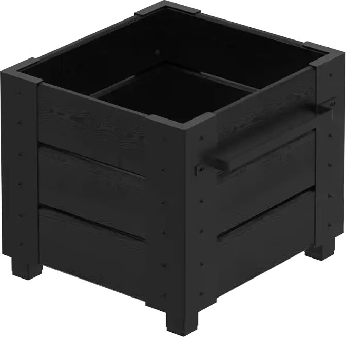 Plus Cubic Blomsterkasse m/fødder 46x50x42, sort