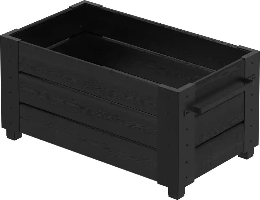 Plus Cubic Blomsterkasse m/fødder 87x50x42, sort