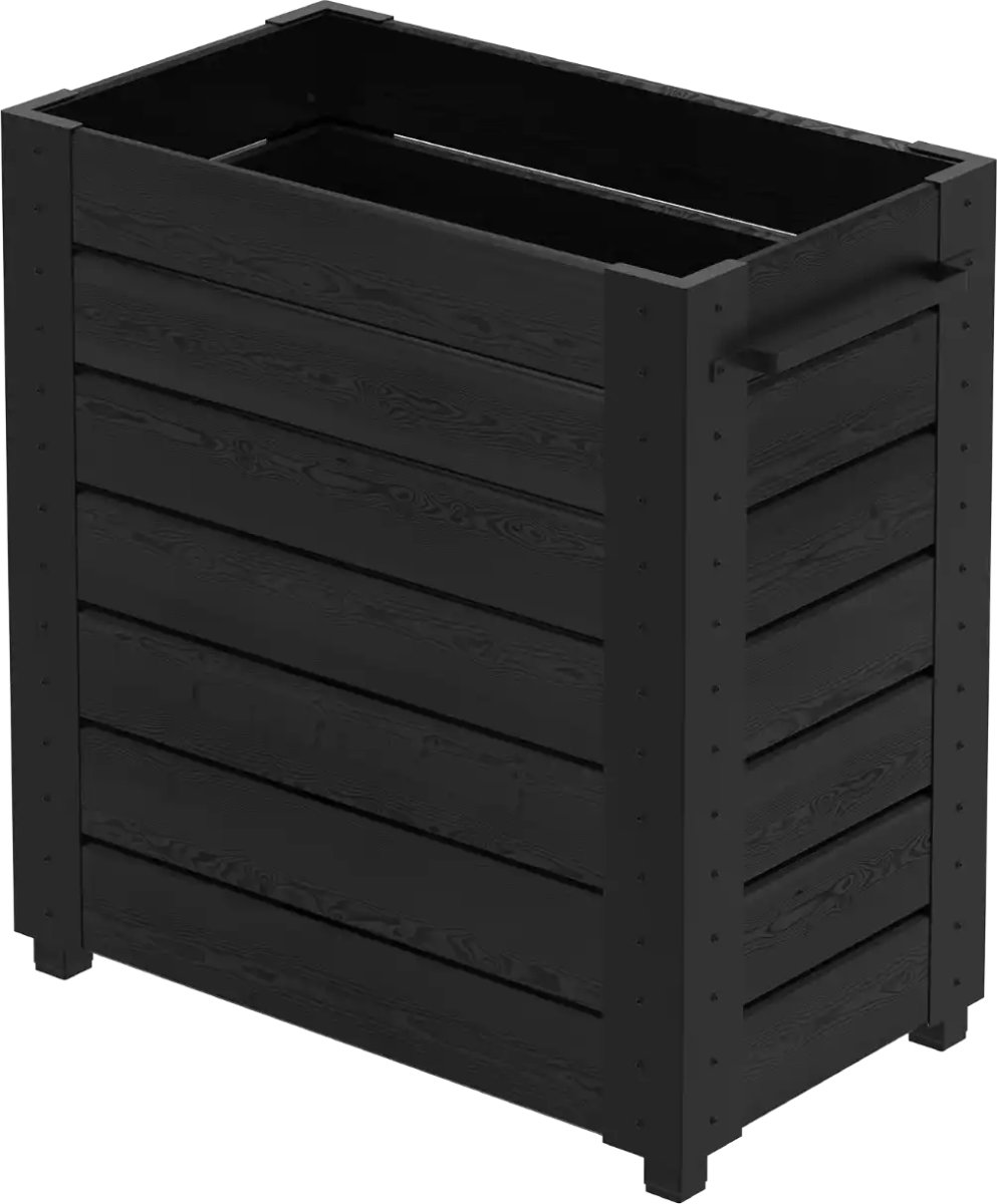 Plus Cubic Blomsterkasse m/fødder 87x50x92, sort