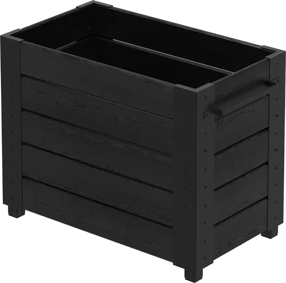 Plus Cubic Blomsterkasse m/fødder 87x50x67, sort