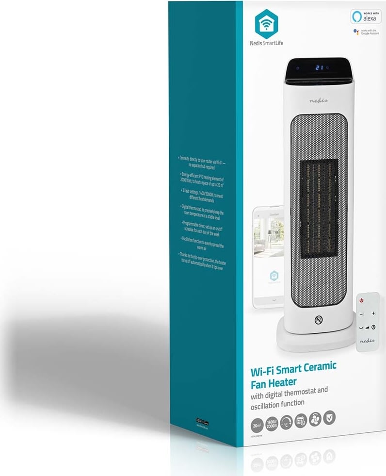 Nedis SmartLife Keramisk PTC Varmeblæser, 2000W