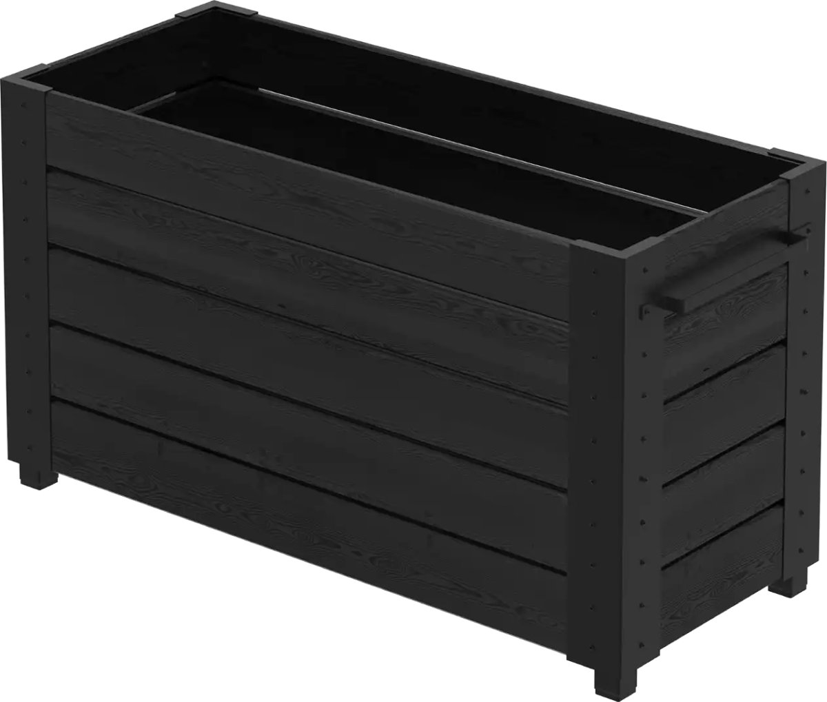 Plus Cubic Blomsterkasse m/fødder 120x50x67, sort