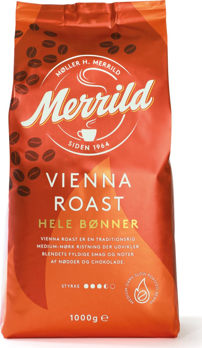 Merrild Vienna Roast helbønner, 1000 g