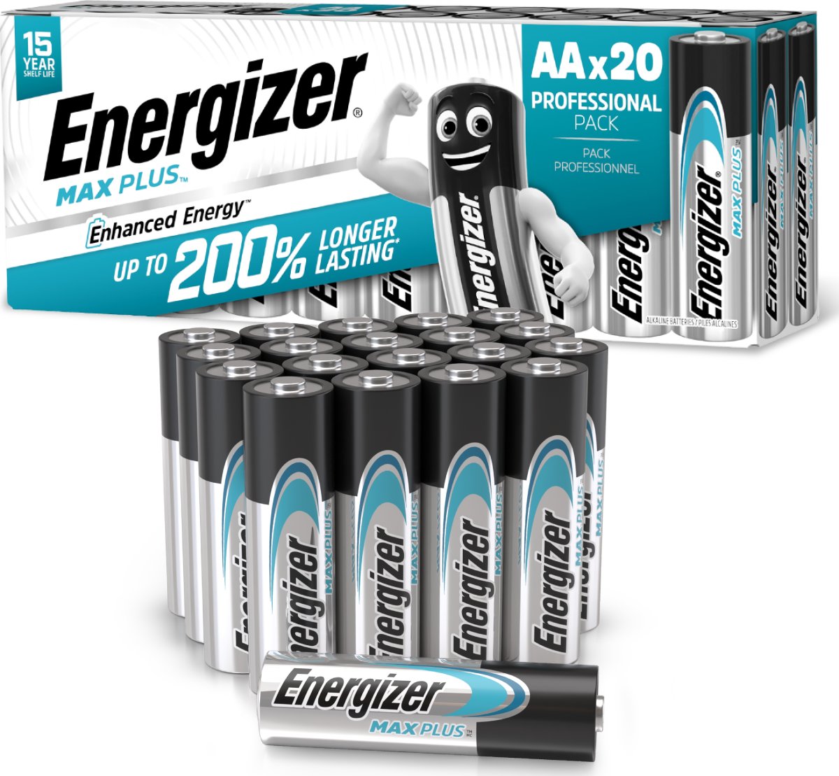 Energizer Max Plus Alkaline AA batteri, 20 stk.