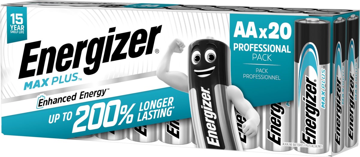 Energizer Max Plus Alkaline AA batteri, 20 stk.