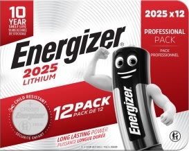 Energizer Lithium CR2025 knapcelle batteri, 12 stk