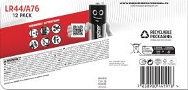 Energizer Alkaline LR44 batteri, 12 stk.