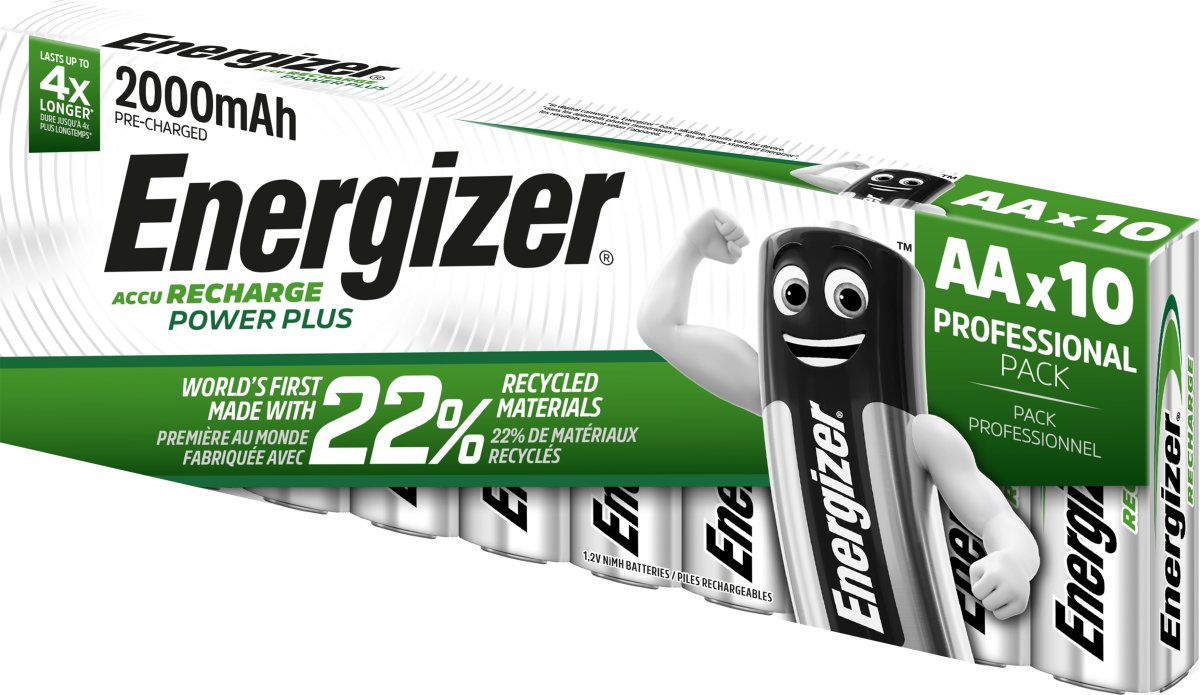 Energizer genopladelig Power Plus AA batteri 10stk