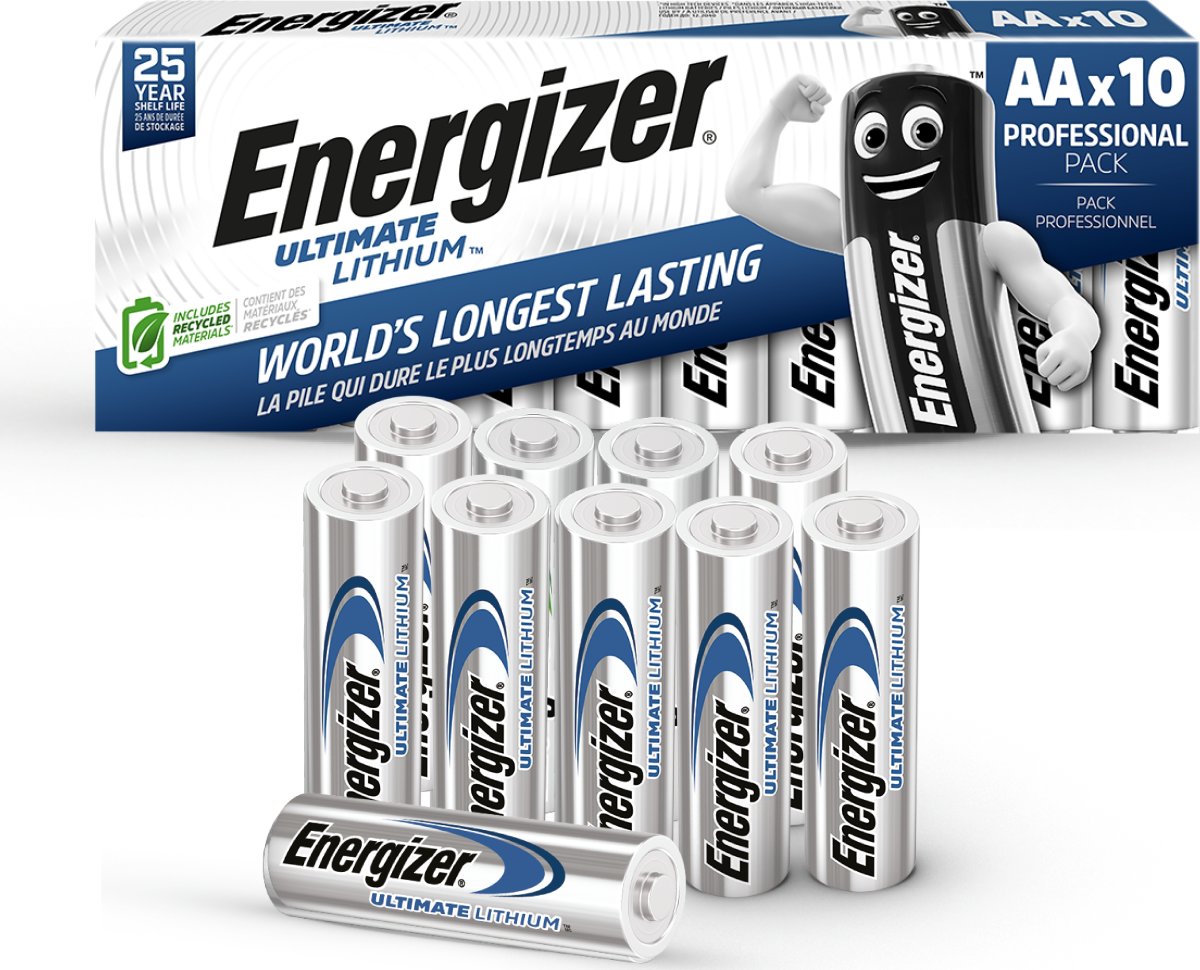 Energizer Lithium Standard AA batteri, 10 stk.