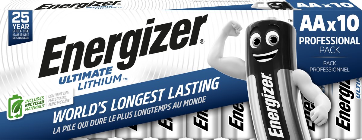 Energizer Lithium Standard AA batteri, 10 stk.