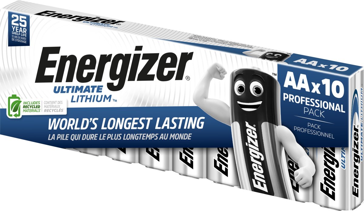 Energizer Lithium Standard AA batteri, 10 stk.