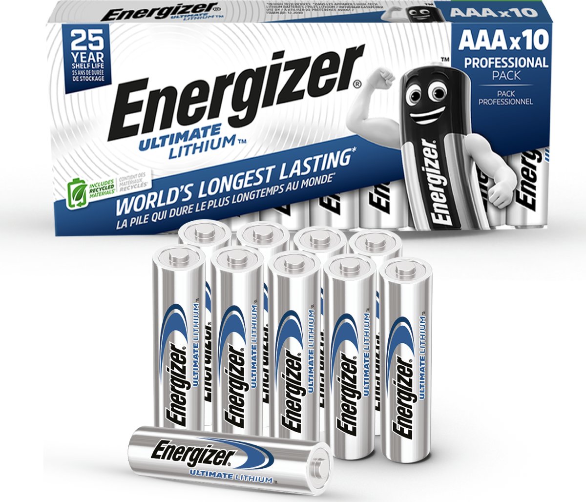 Energizer Lithium Standard AAA batteri, 10 stk.