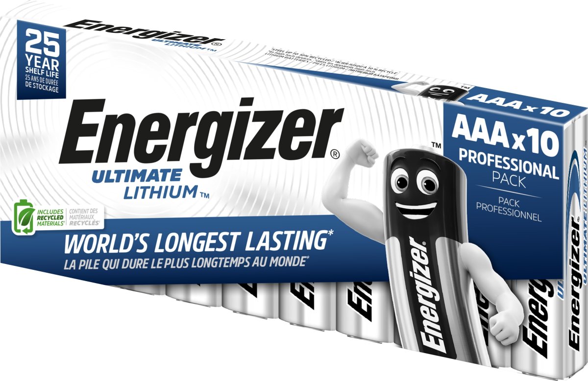 Energizer Lithium Standard AAA batteri, 10 stk.