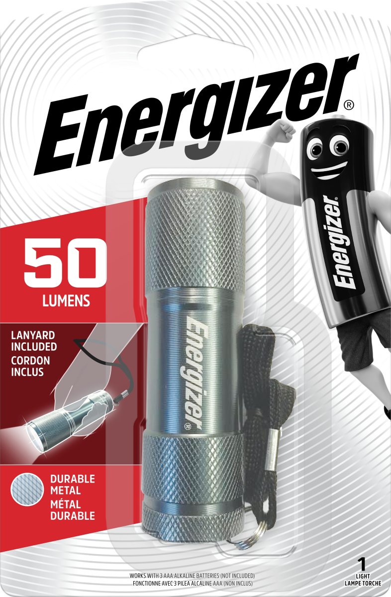 Energizer LED metal lommelygte, 3xAAA, 50lm
