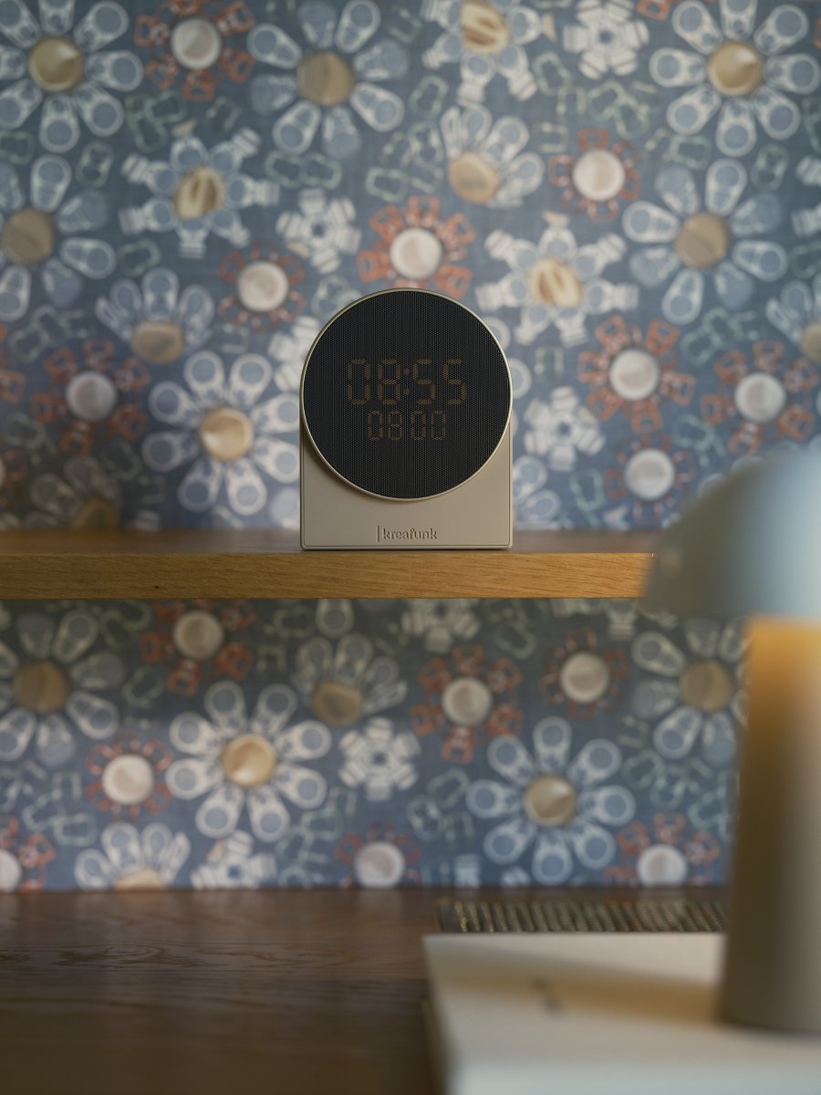 Kreafunk Ivy Vækkeur/Højtaler, ivory sand