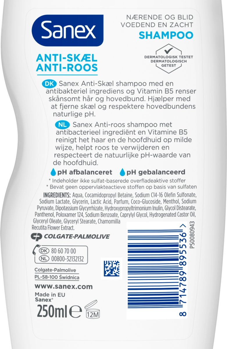 Sanex Shampoo | Antiskæl | 250 ml