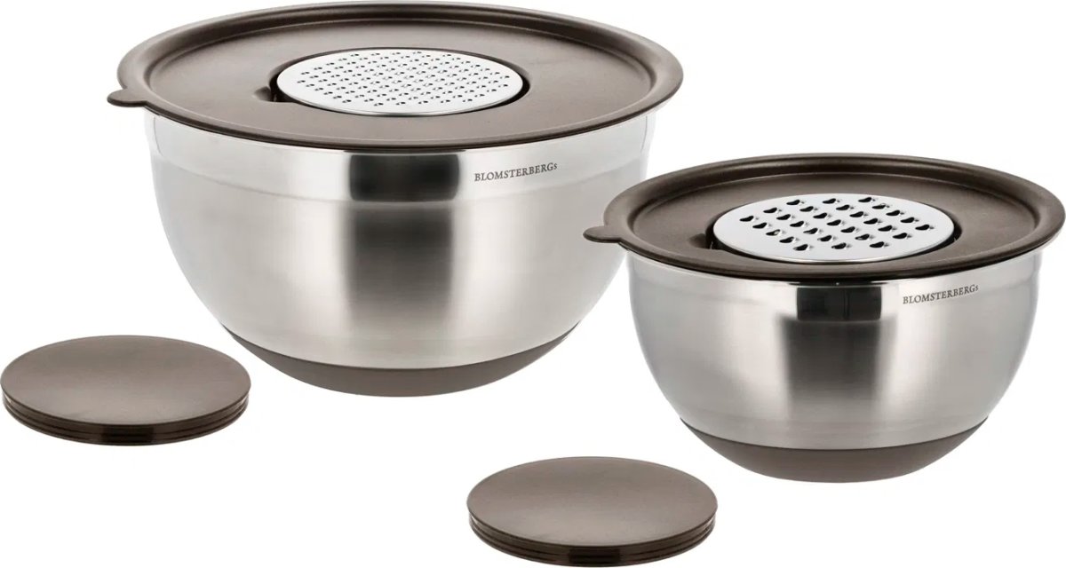 Blomsterbergs Røreskåle, 8 dele 3 + 5 liter, latte