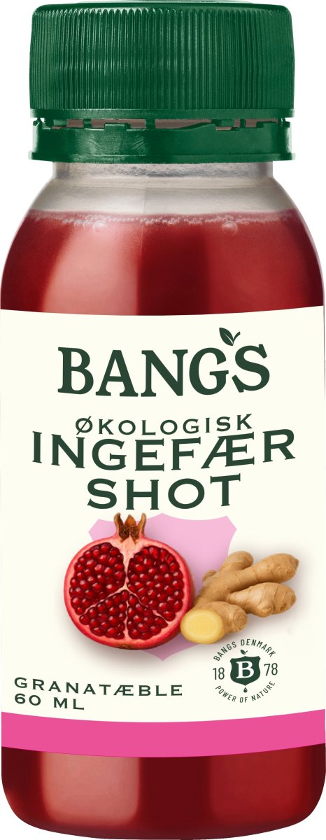 Bangs Økologisk Ingefærshot Granatæble, 6 cl