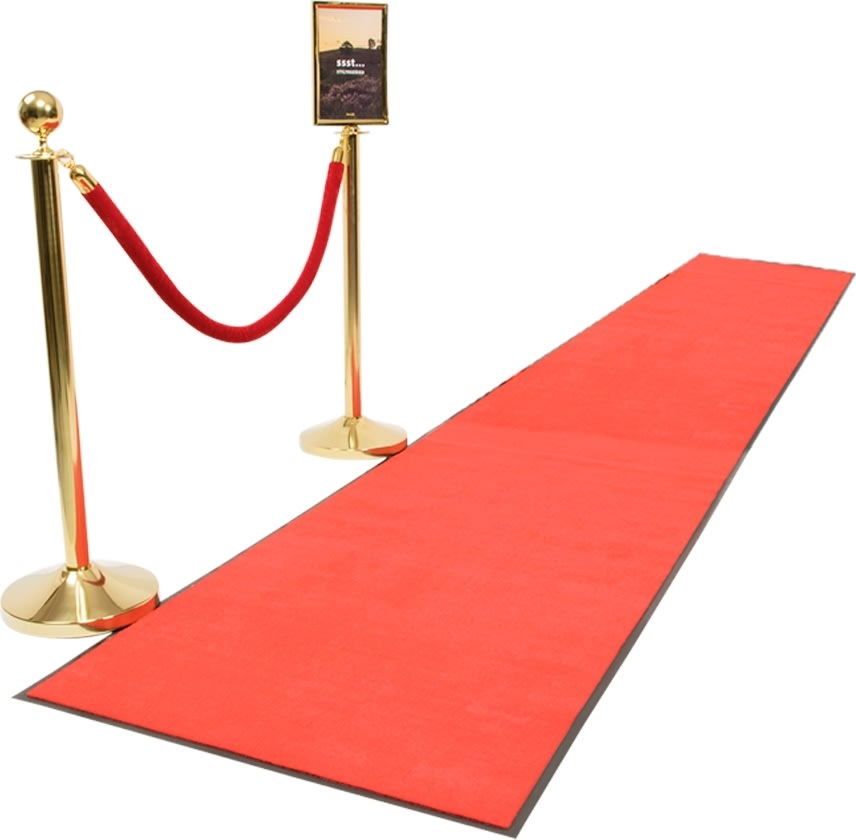 Skridsikker tæppe/måtte, 400x90 cm, rød