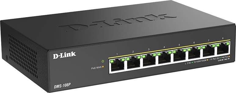 D-LINK Switch, 8-Port, 2.5G Multi-Gigabit, PoE++