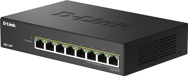 D-LINK Switch, 8-Port, 2.5G Multi-Gigabit, PoE++