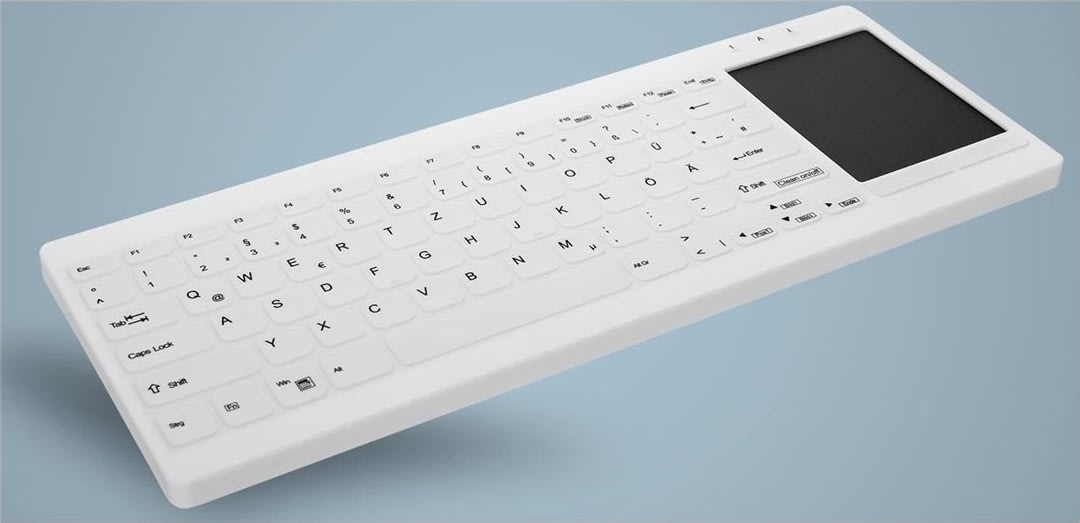 Contour Active Key -Tastatur, Mini, Hvid, Touchpad